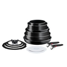 Tefal Ingenio Easy On 13 Piece Pots & Pans Set, Stackable, Easy Cleaning, Non-Stick Coating, Heat Indicator, Removable Handle, All Hobs Compatible Ex