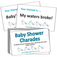 Pink Bee UK Baby Shower Co, Baby Shower Party Game - Charades (Blue)
