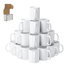SIGNZWORLD Sublimation Mugs 11oz Blank Plain White Large Handle Coffee Mug with Smash Proof Boxes (Pack of 144)