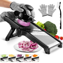 Pawchop Mandoline Food Slicer, 3 in 1 Stainless Steel Mandoline Vegetable Slicer, Adjustable Mandolin Slicers for Potato, Onion, Cucumber, Vegetable