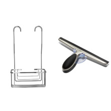 Croydex QM262941 Chrome Shower Mixer Caddy Bathroom Storage Basket, 5 Year Rust Free Guarantee, 12.5 x 25 x 44 cm & OXO Good Grips Stainless Steel Sq