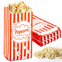 100PCS Popcorn Bags Individual Servings - MAQIHAN Disposable Paper Popcorn Bags Party Pop Corn Sleeves Bulk Carnival Halloween Snack Packs Gift Favor