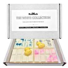 Rubdub 4 X 30G Soy Wax Melt Snap Bars (Fairy Dust/Baby Powder/Fluffy Towels/Coconut Moon) - 100 Hours + Burn Time - Highly Scented - Wax melts gift s