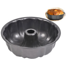 LANYOTA Ring Cake Tin, 24cm/26cm Tin Round Cake Pan Tray, Non-Stick Baking Moulding Tin, Carbon Steel,Fluted Ring Pan