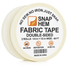 SNAPHEM Double-Sided Fabric Tape (2 Rolls) - No Sewing No Ironing Required, Perfect for Quick Clothing Repairs, Fabric Bonding, Adhesive Cloth Tape f