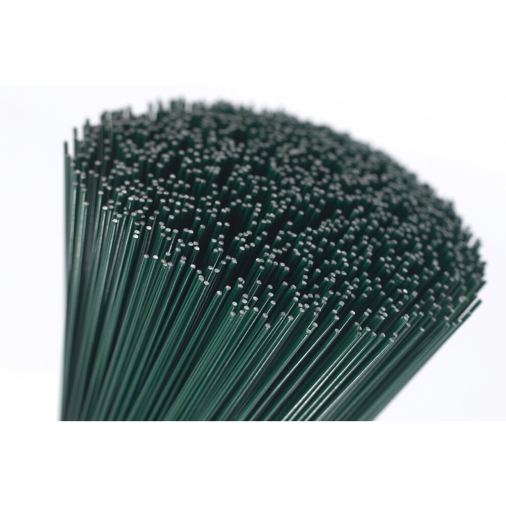 (250X0.7) 250G Green Lacquered (300 Wires) 10" Florists Thin Stub Wire 22 Gauge 94636376