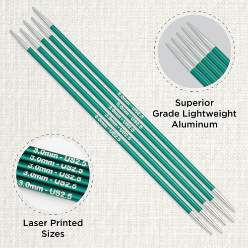KnitPro Zing Double Pointed Needles 6" (15cm) | 3.00mm 1