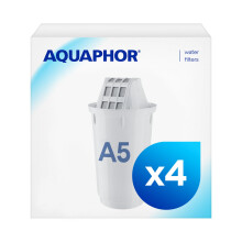 AQUAPHOR Filter Cartridge A5 Pack 3+1 | Filters Limescale, Chlorine, Heavy Metals | 350L Clear Water | AQUALEN Technology for Better Tasting Food & D