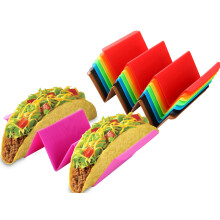 ASelected Taco Holder Stands 8 Pack, Colorful Taco Rack Holders, Premium Large Taco Tray Plates Holds Up to 3 or 2 Tacos Each, Very Hard and Sturdy,