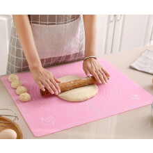 Silicone Baking Mat Non Stick Pastry Rolling Mat with Measurement 4050cm Food Grade Silicone Dough Rolling Mat, BPA Free (Pink)
