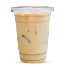 CHEF ROYALE 100x 16oz Clear PET Cups with Flat Lids - Takeaways Great for Smoothies, Milkshakes, Cold Drinks and Slush Puppies - Perfect for Parties,
