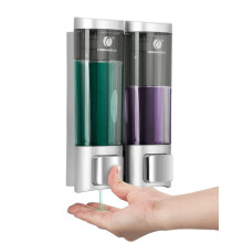 Double 200ML Soap Dispenser Bathroom Wall Mounted Shower Gel Shampoo and Conditioner Dispenser Kitchen Dish Detergent Container Hand Body Wash Liquid