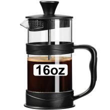 PARACITY French Press Coffee/Tea Maker, Camping Mini Cafetiere of 304 Stainless Steel Filter and Heat Resistant Glass, Cold Brew Coffee Maker 17OZ fo