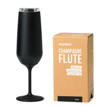 Huski Champagne Flute | New | Award-Winning Design with Detachable Stem | Premium Stainless Steel Champagne Glass with Lid | Triple Insulated Tumbler