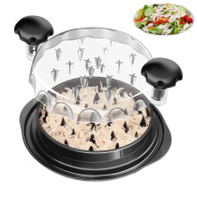 iHomara Chicken Shredder, 9.6 in Chicken Shredder Tool Twister with Ergonomic Handle, Non-Slip, Effort Saving, with Transparent Lid Food Shredder, BP