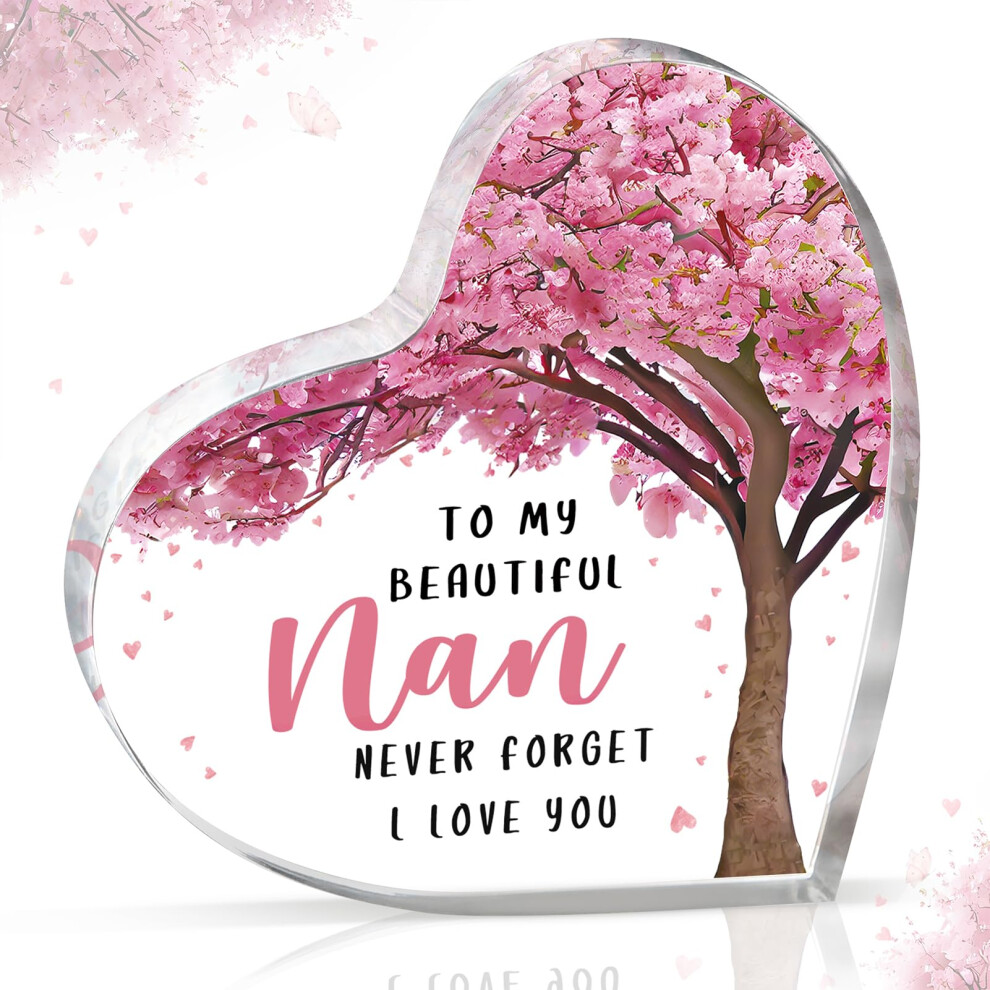 Nan Gifts, Unique Nan Birthday Gifts From Grandchildren, Heart-Shaped Plaque Desk Decor Presents For Nan, Nan Gifts Idea Gleevara
