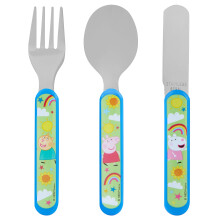 Peppa Pig 2 Kids Cutlery Set by Polar Gear - 3pc Childrens Cutlery Set Peppa Gifts for Girls & Boys| Peppa Pig Gifts - Made from Food-Safe Stainless