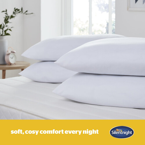 Silentnight Silentnight Essentials Comfortable Soft Medium Support Pillows for Front, Stomach, Back and Side Sleepers-Hypoallergenic and Machine Washable, Microf 1