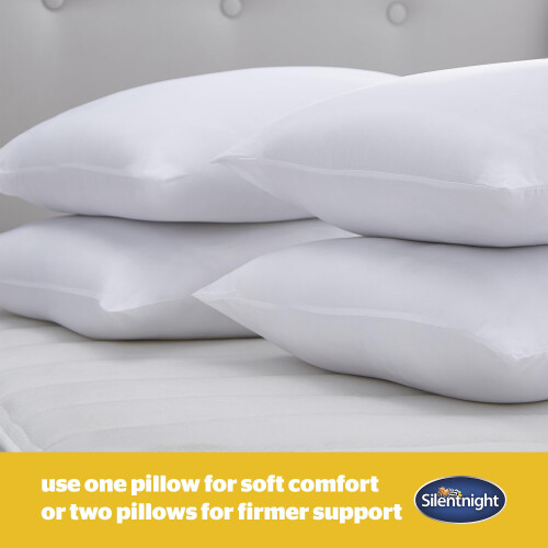 Silentnight Silentnight Essentials Comfortable Soft Medium Support Pillows for Front, Stomach, Back and Side Sleepers-Hypoallergenic and Machine Washable, Microf 2