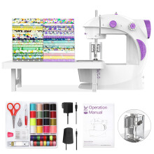 Mini Sewing Machine for Beginners, Electric Sewing Machines with 42PCS Sewing Tools and Extension Table, Gift for Kids