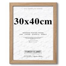 Fabian Clarke London 30x40cm Modern Oak Wooden Picture Photo Frame Ideal for Prints and Posters Hang Portrait or Landscape