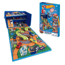 Hot Wheels Cars Case Garage Box Playmat - 3-IN-1 Collapsible Car Toys Storage Box with Speed Roads I Toy Car Storage (Cars Not Included)