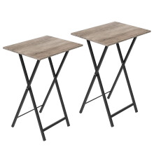 HOOBRO Side Table 2 Set, Folding Tables, TV Tray Table, Snack Table for Eating, Small Sofa End Laptop Drinks Coffee Table for Small Space, Living Roo