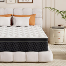 ELEMUSE 10.6 Inch Medium Firm Hybrid Mattress, 3FT Single Mattress with Memory Foam & Pocket Springs, Orthopedic Zoned Support, OEKO-TEX Certified, 9
