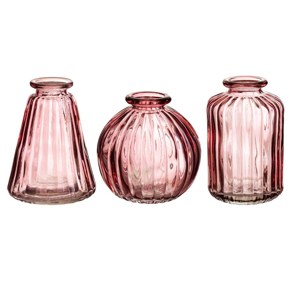 Sass & Belle Pink Glass Bud Vases - Set Of 3 42331636