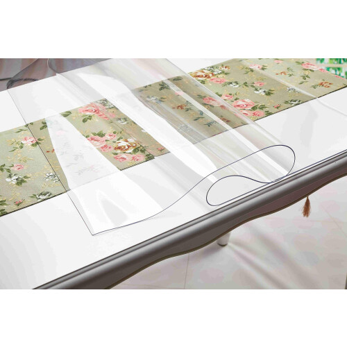PVC Table Protector Table Cover/Protector Transparent Made to Measure (Available in (120x60 cm) 2