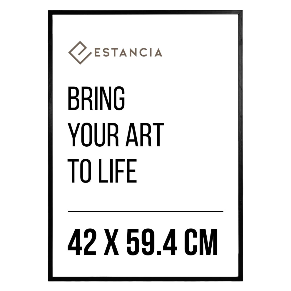 Estancia Black Pine Wood Photo Frame 42X59.4 Cm (A2) With Shatterproof Acrylic Glass | Modern 42 X 59.4 Cm Wooden Picture Frame A2