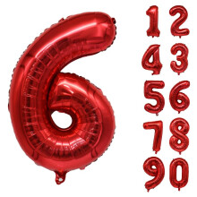 32 Inch Number Balloons Giant Number Aluminium Foil Helium Balloons for Birthday Party Celebration Decoration New Year Baby Shower Anniversary (Red,