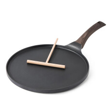 SENSARTE Black Crepe Pan 11.8 inches (30 cm) Non-Stick Pan Omelette Pan Pancake Flat Pan with Swiss Granite Non-Stick Coating, Bakelite Handle, Induc