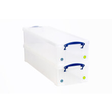 Really Useful Box Plastic Storage 22 Litre Clear (Pack Of 2)
