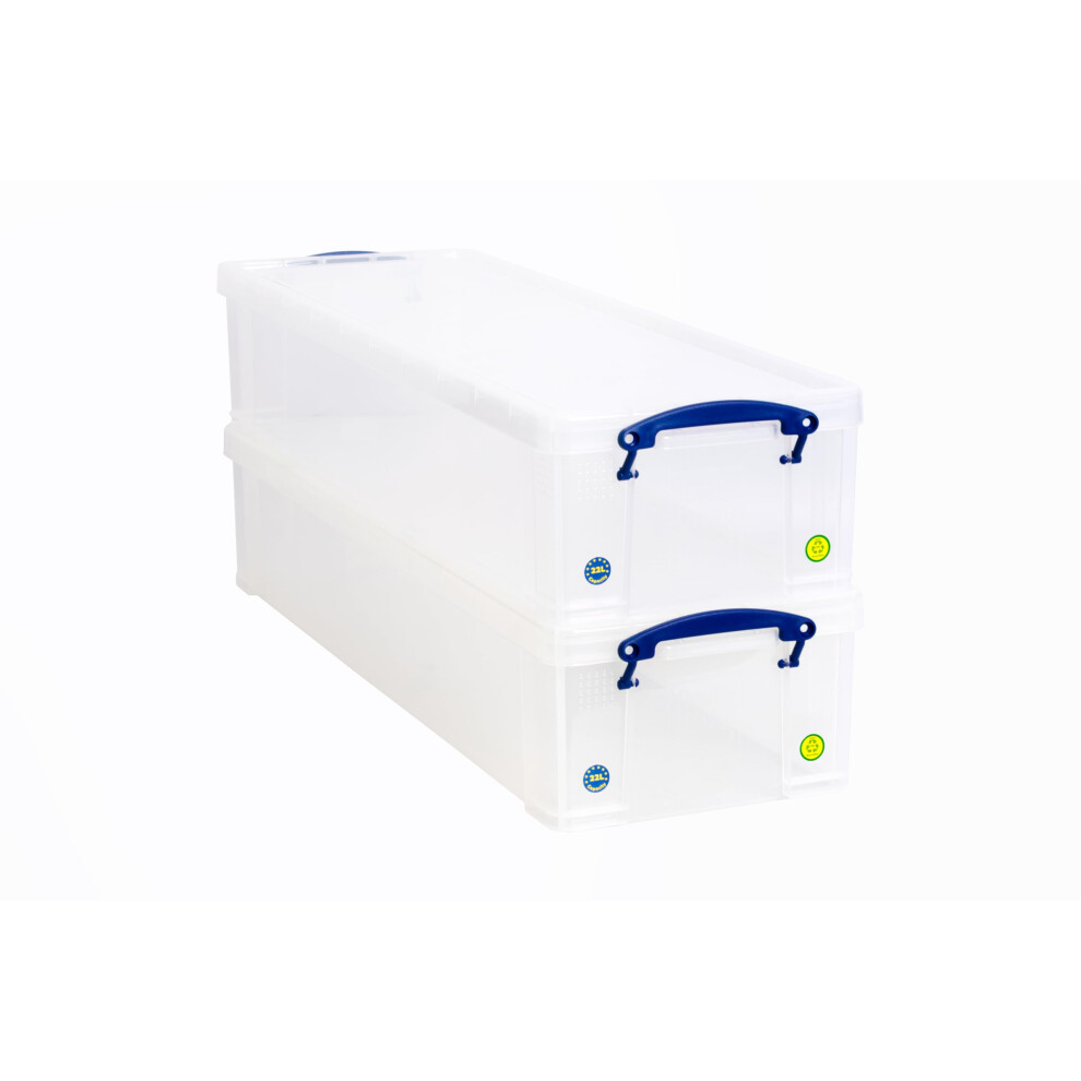 Really Useful Box Plastic Storage 22 Litre Clear (Pack Of 2)