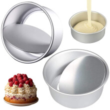 2 Pack 8 Inch Cake Tin Non-Stick Deep Aluminum Round Cake Deep Baking Tin with Removable Bottom Cake Baking Pan Cake Mould Tin for Baking, Bakeware W