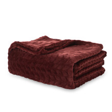 Winthome Soft Throw Blanket for Sofa Bed, Warm Fleece Blankets for Adult, Cozy for All Seasons (Wine Red, Double/150x200cm)