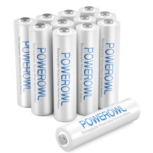 POWEROWL 12 x AAA Rechargeable Batteries for Cordless Phones, 1000mAh 1.2V NiMH Rechargeable Battery, Low Self Discharge
