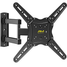 Alphamount TV Wall Bracket for Most 26-60 inch LED LCD Flat and Curved TVs up to 35kg, Sturdy TV Wall Mount with Tilt Swivel Extension, Max VESA 400x