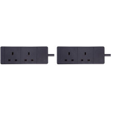 pro elec 2118 BLACK 5M 2 gang 5m black extension lead (Pack of 2)
