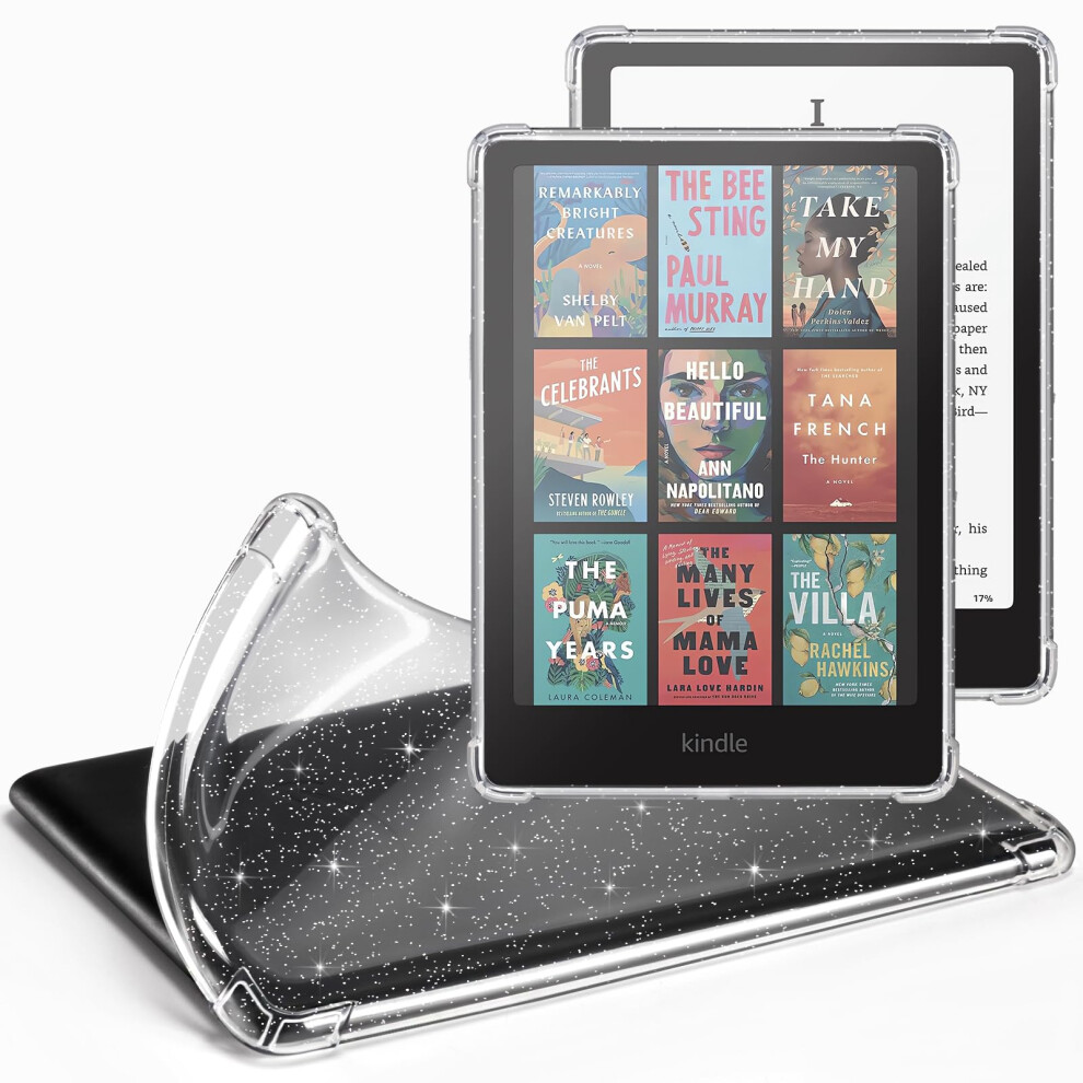 Cobak Case For 7" Amazon Kindle Paperwhite 2024 And Kindle Colorsoft Signature Edition - Glitter Transparent Tpu And Corner Protection Cover For Pape 11574583