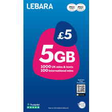 Lebara SIM Card, 5GB for 2.50, Half Price for First 3 Months, No Contract, UK Calls, UK Texts and International Calls Included, Multi-size, Fits All