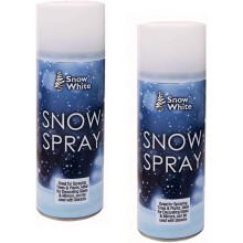 Caliko Pack of 2 Snow Spray 250ml - Artificial Snow Can for Christmas Tree, Wreath, Glass & Window Decorations, Instant Realistic Christmas Decoratio