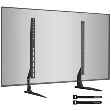BONTEC Universal Table Top TV Stand Pedestal for 22-65 inch LCD/LED/OLED/Plasma TVs, Replacement TV Stand Legs for Screen, Securely Holds 50KG & Max.