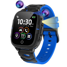 ELEJAFE Kids Smart Watch for Boys Girls, Calls, Phone, SOS, 24 Games, 2 Cameras, Smart Watch for Kids with Flashlights MP3 Music Alarm for Christmas