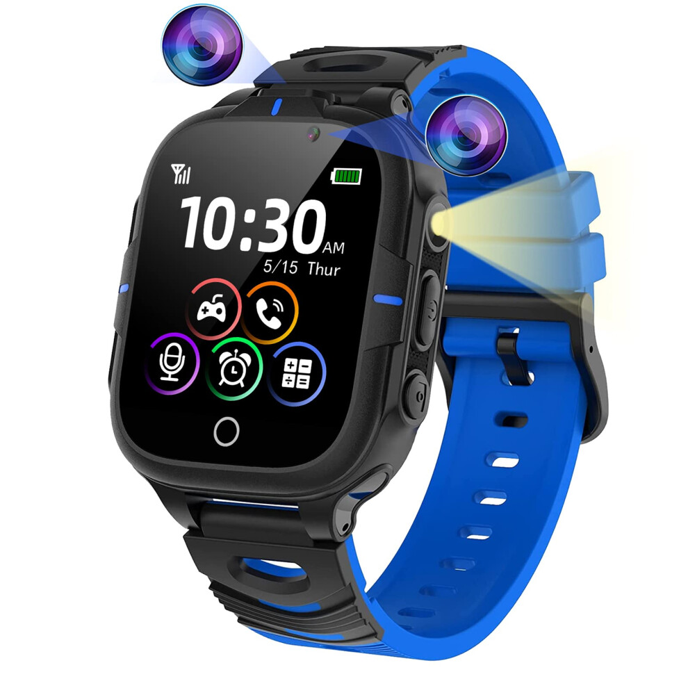 Elejafe Kids Smart Watch For Boys Girls, Calls, Phone, Sos, 24 Games, 2 Cameras, Smart Watch For Kids With Flashlights Mp3 Music Alarm For Christmas 92216198