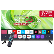 Antteq 32 Inch TV Smart WebOS Televisions MagiQ 32" with ThinQ AI, Voice Magic Remote, Airplay, Apple TV+, Netflix, Freeview, YouTube, WiFi, 2024 Bla
