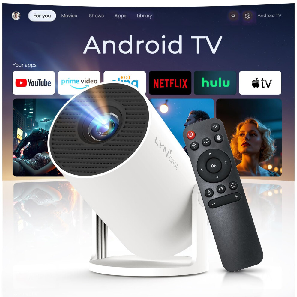 Mini Projector With Wifi 6 And Bluetooth 5.4 Built-In Android 11 Os Upgraded 300Pro+,1080P 4K Support Portable,Auto Vertical Keystone,180 Rotatable 42287070