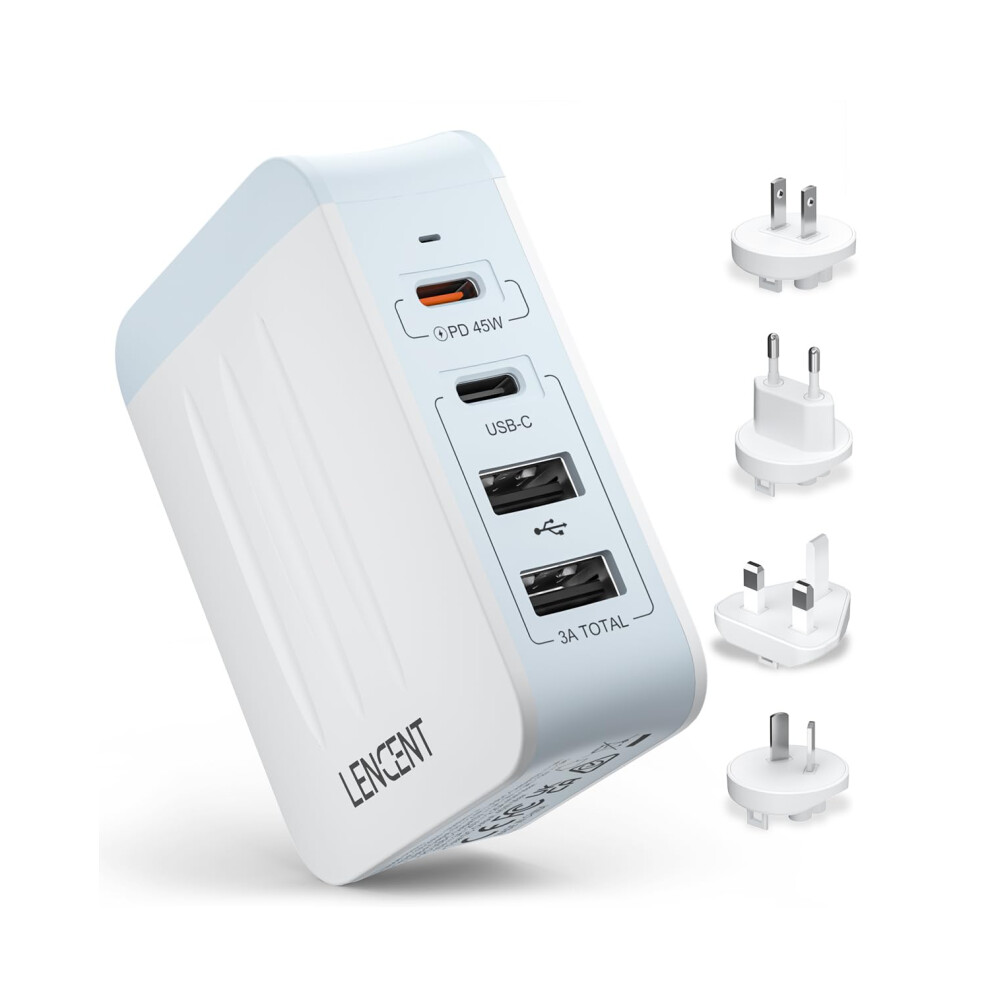 Photos - Other for Computer LENCENT 45W Multiple USB Wall Charger, International Cell Phone Charger with 2 PD Type-C+2 USB, Fast Charger Block for All i