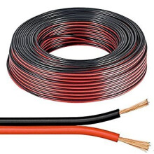 25m Red/Black Multistrand 2 x 0.5mm Speaker Cable by electrosmart - Ideal for Car Audio & Home HiFi